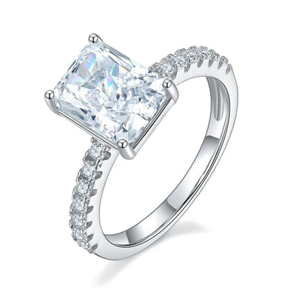 3 Carat Lab Diamond Silver Princess Cut Engagement Ring