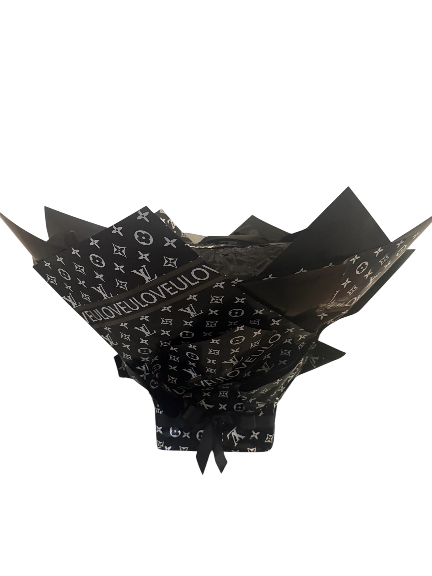 LV 100 Black Glitter Rose High End Bouquet