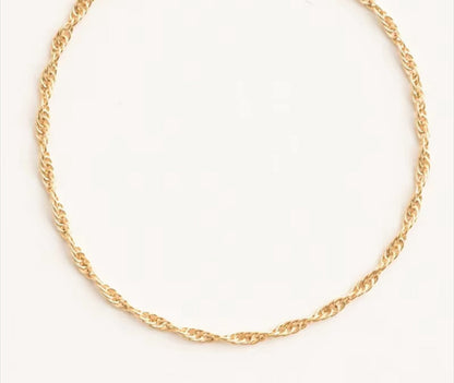 14K Gold Filled Minimal Twist Chain Bracelet