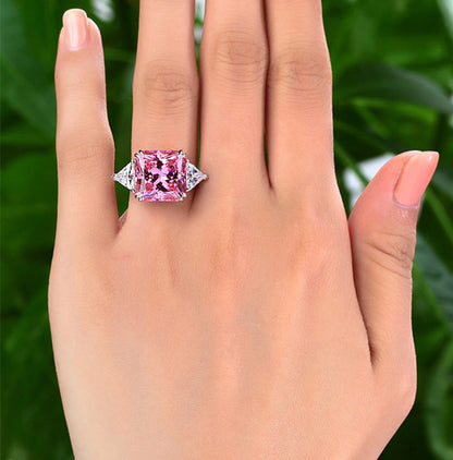 8 Cart Pink Lab Diamond Statement Engagement Ring