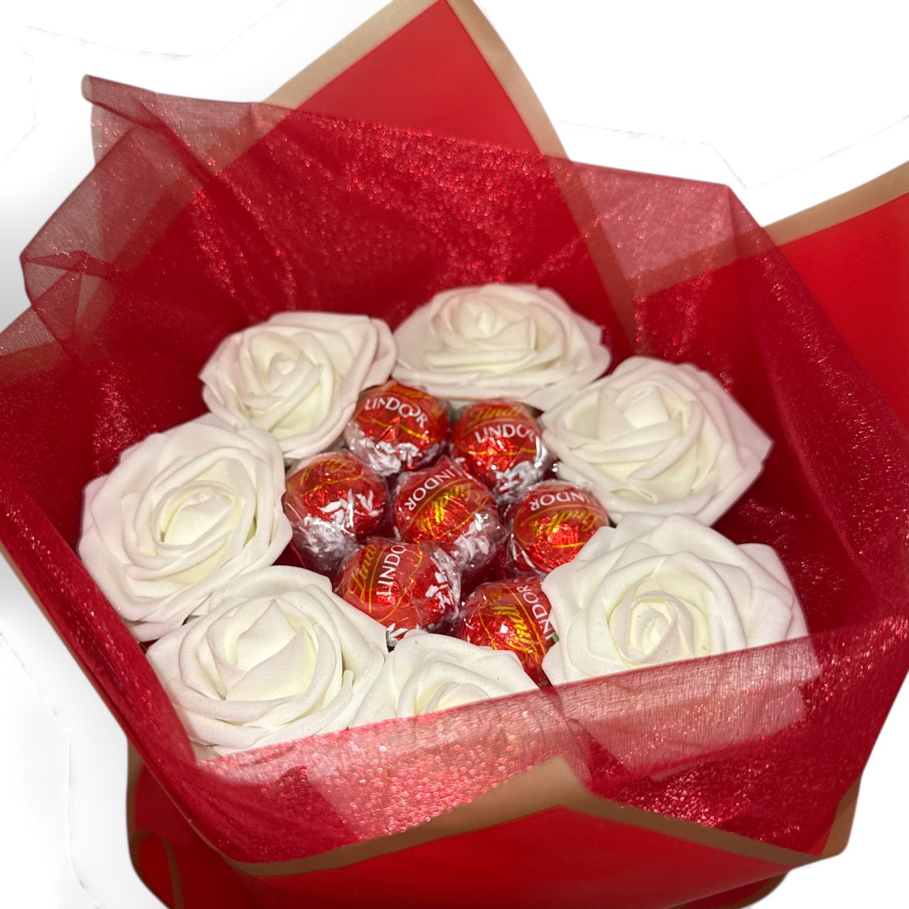 Red Lindt Red Rose Small Chocolate Bouquet Gift