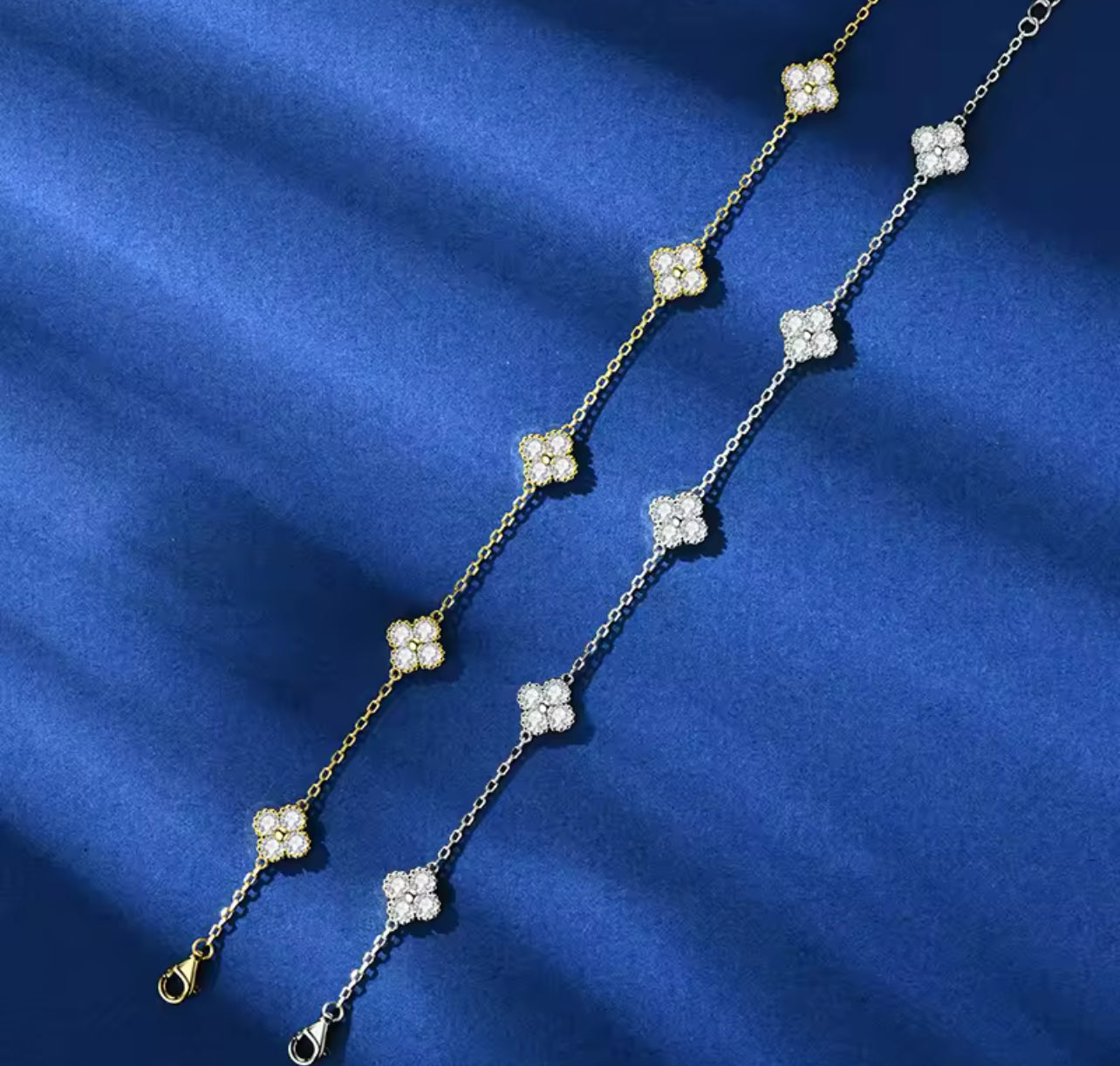 Sterling Silver / Gold Clover Bracelets