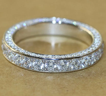 Sterling Silver Thick Sparkly Womens Band Ring