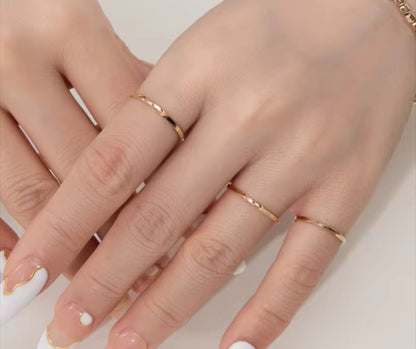 14K Gold Thin Womens Stacking Ring