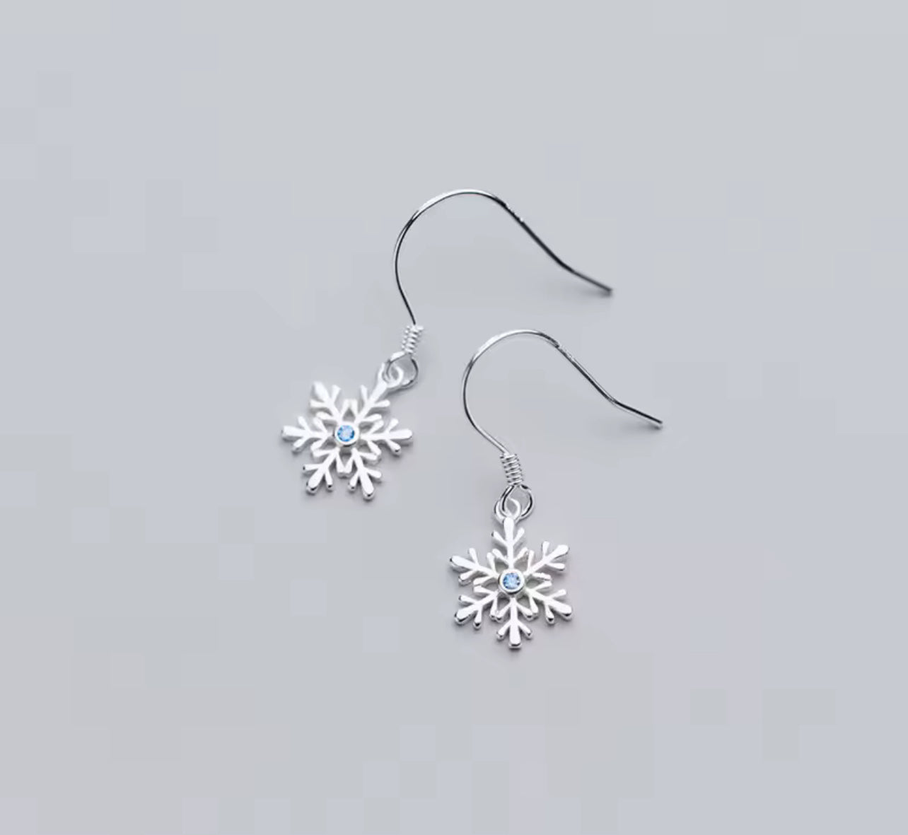 Sterling Silver Snowflake Dangle / Drop Earrings