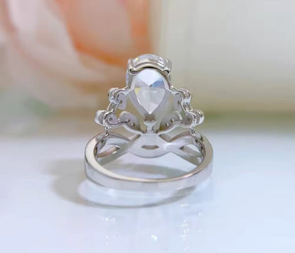 Teardrop Vintage Style Sterling Silver Statement Ring