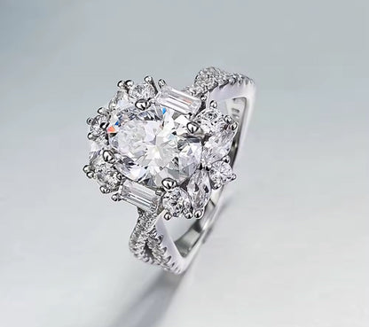 2 Carat Moissanite Oval Cut Statement Engagement Ring