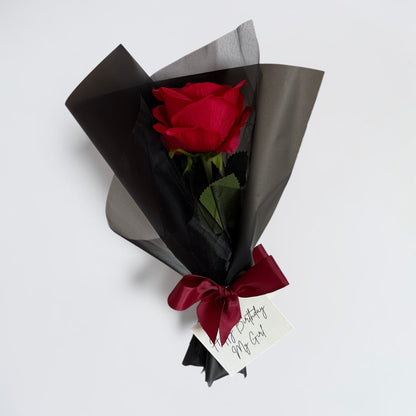 Personalised Single Red Rose Gift