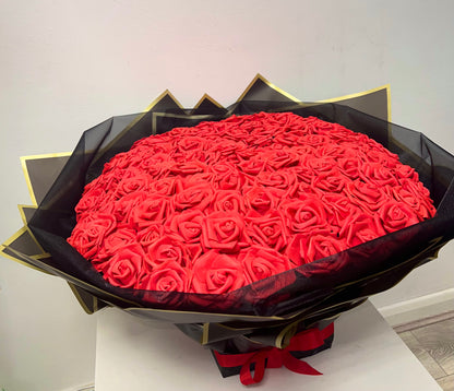 Luxury 100 Red Roses Flower Bouquets Gift