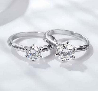 1CT Moissanite Sterling Silver Womens Engagement Twist Ring