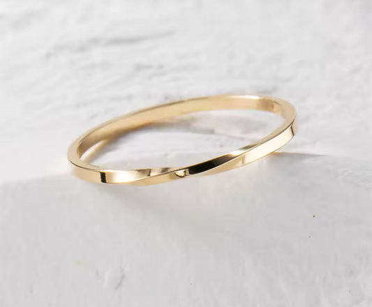 14K Gold Thin Womens Stacking Ring