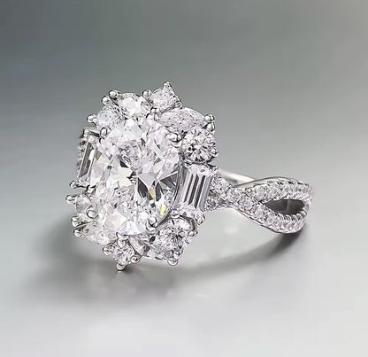 2 Carat Moissanite Oval Cut Statement Engagement Ring