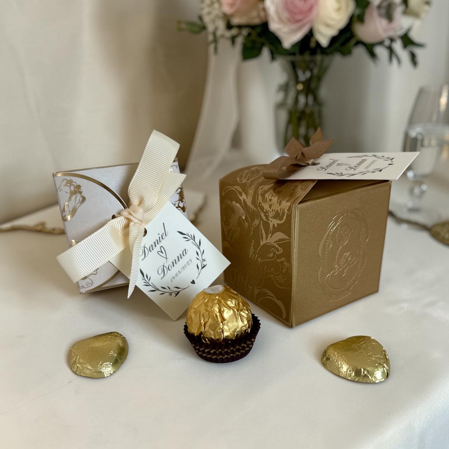 Luxury Gold / Ivory Custom Wedding Favours