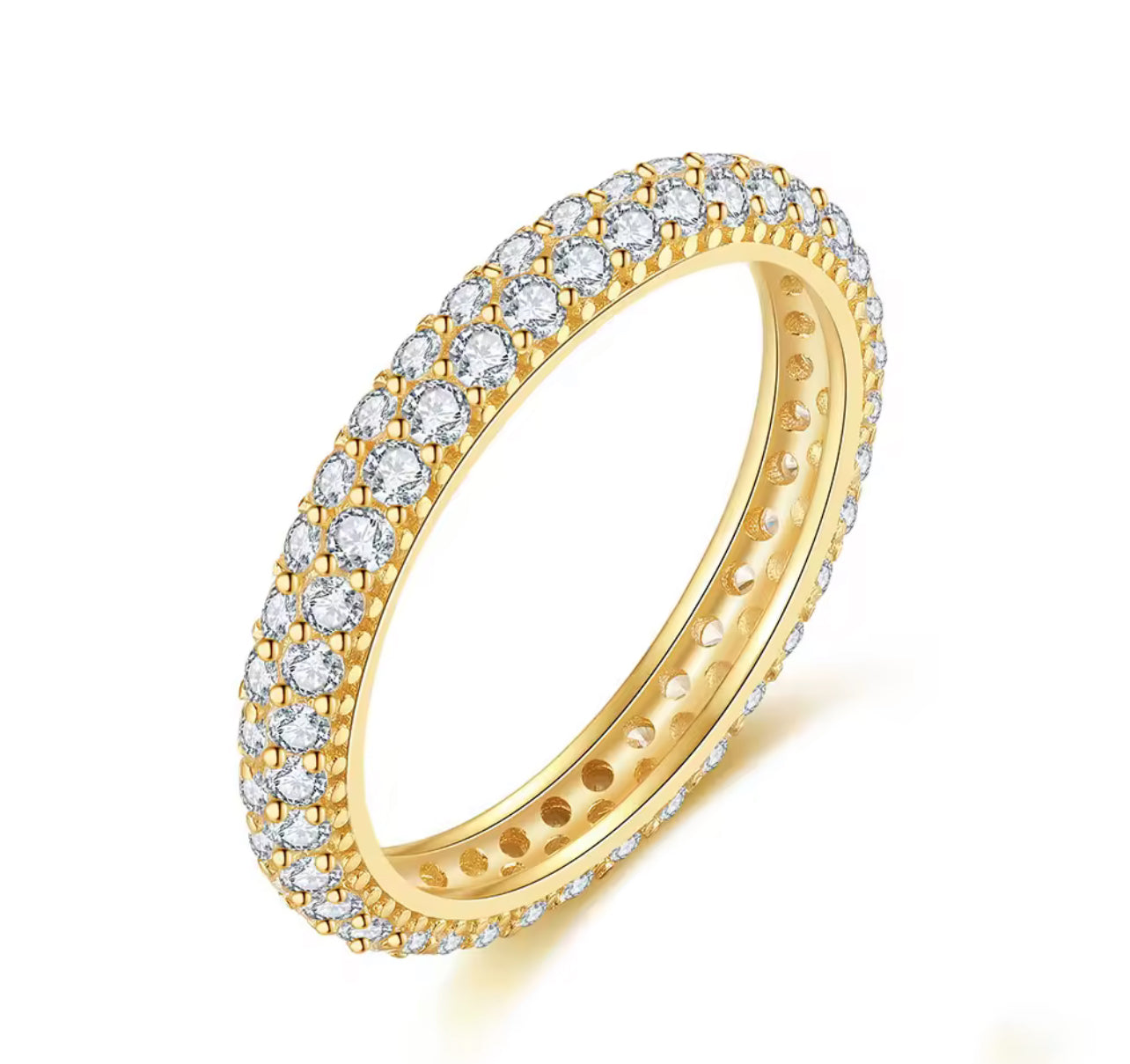 Womens Thick Gold / Silver Eternity Band Ring