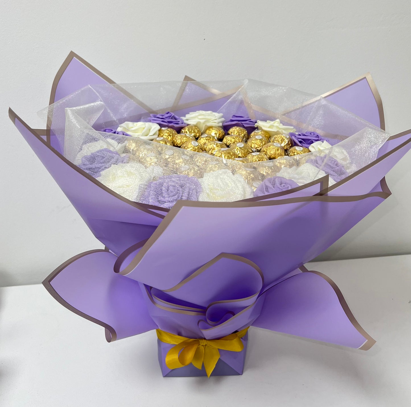 Purple Rose Ferrero Rocher Flower Chocolate Bouquet Gift