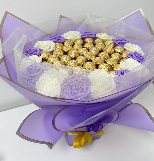 Purple Rose Ferrero Rocher Flower Chocolate Bouquet Gift