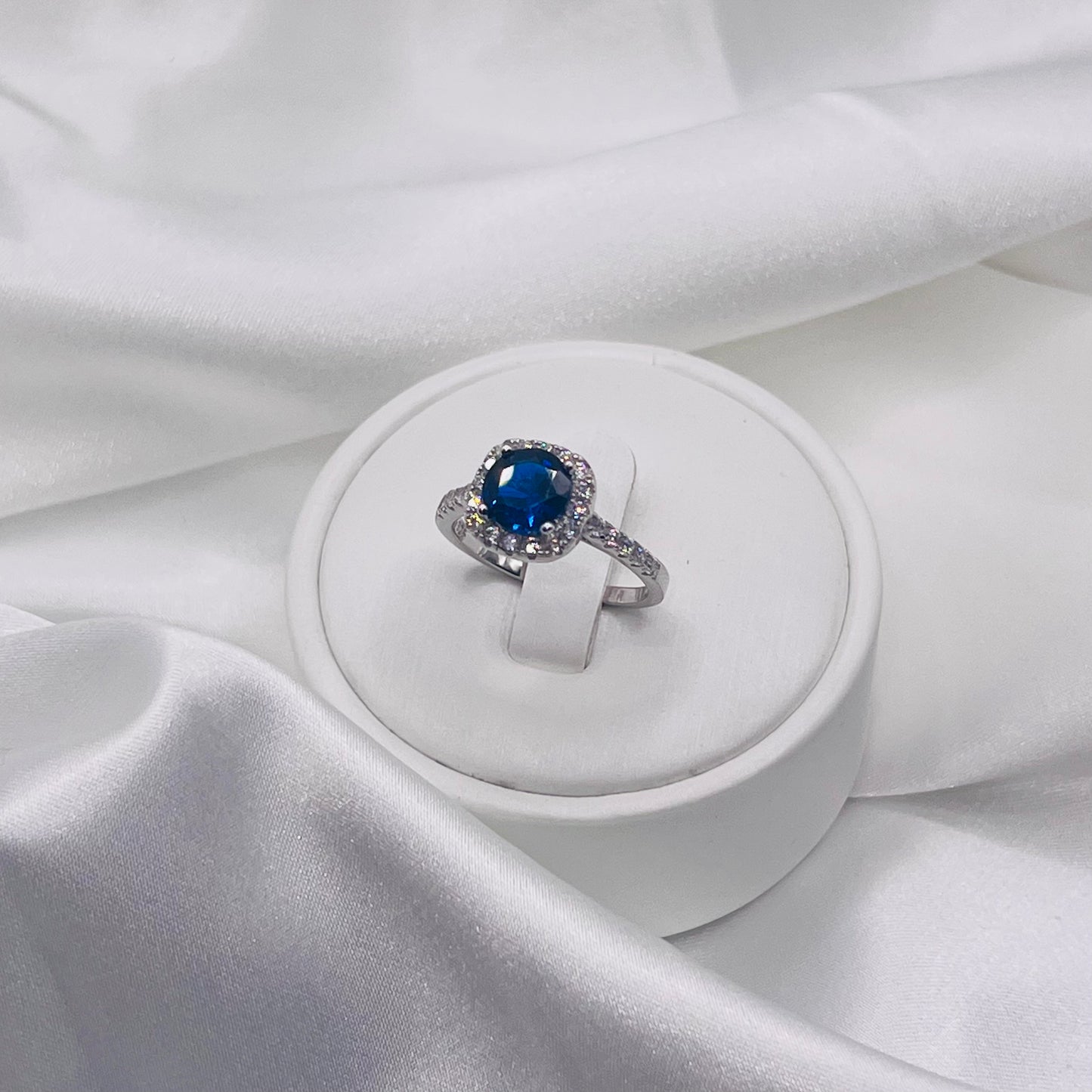 Sterling Silver / Royal Blue Stone Engagement Ring