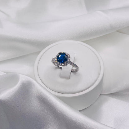 Sterling Silver / Royal Blue Stone Engagement Ring