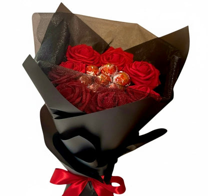 Red Lindor Small Chocolate Rose Bouquet Gift