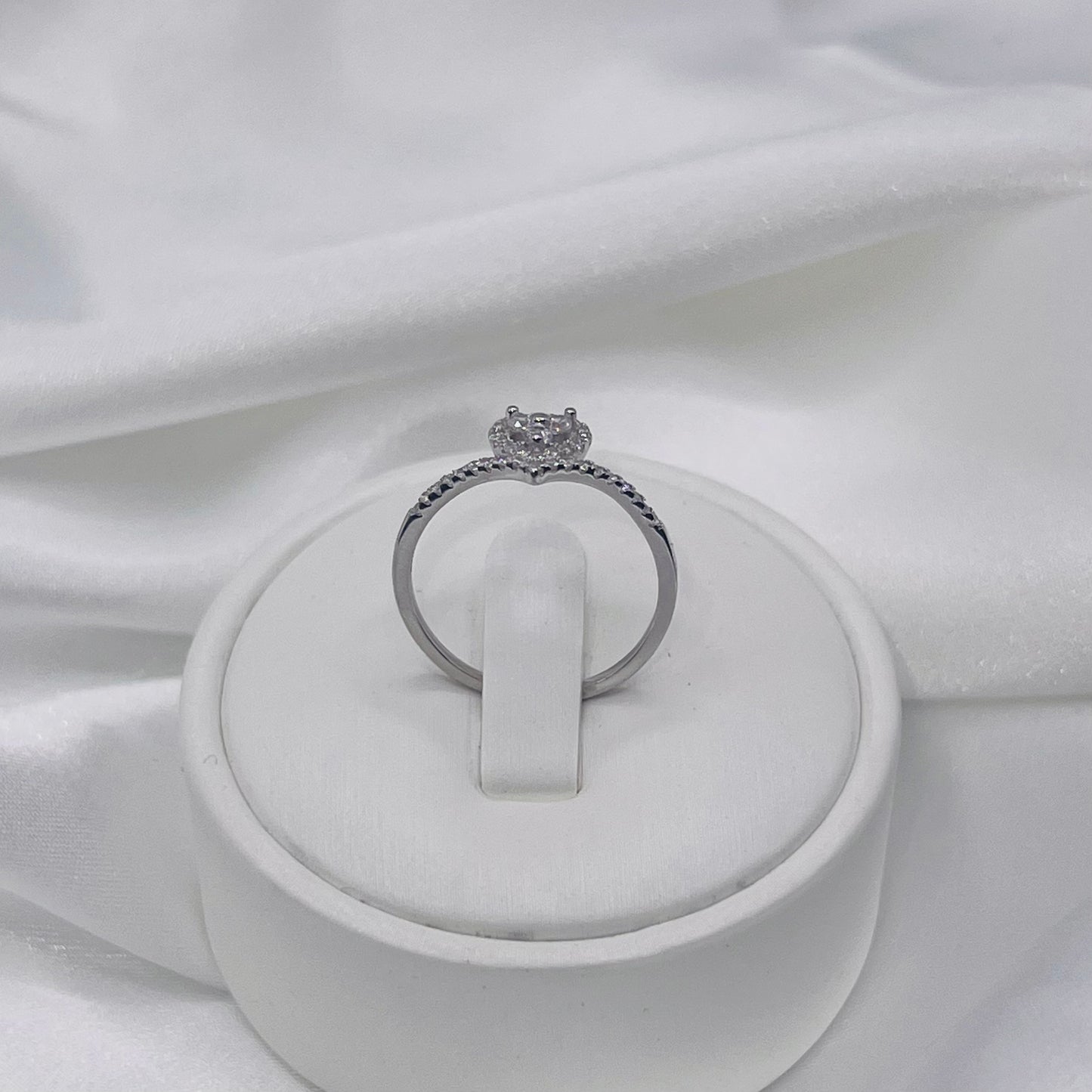 Sterling Silver Dainty Love Heart Womens Ring