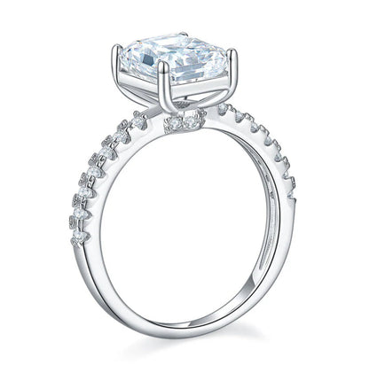 3 Carat Lab Diamond Silver Princess Cut Engagement Ring