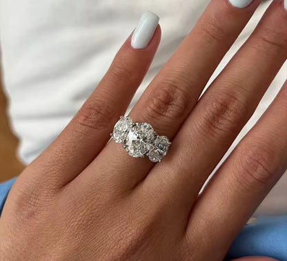 6CT Moissanite Oval Cut Womens Engagement Ring