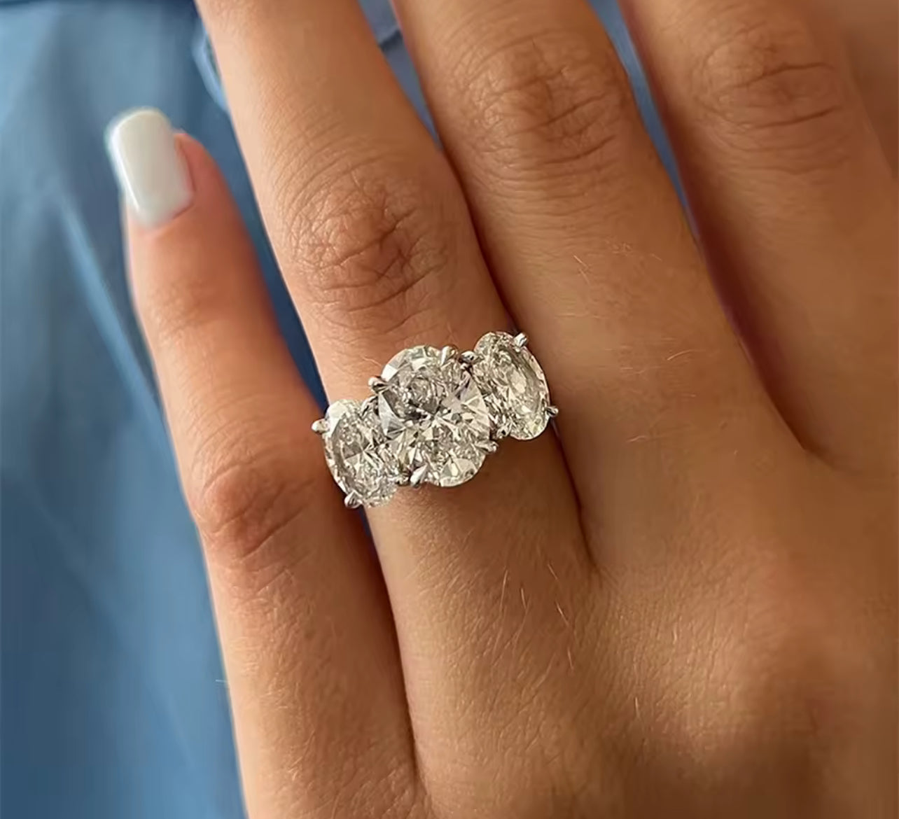 6CT Moissanite Oval Cut Womens Engagement Ring