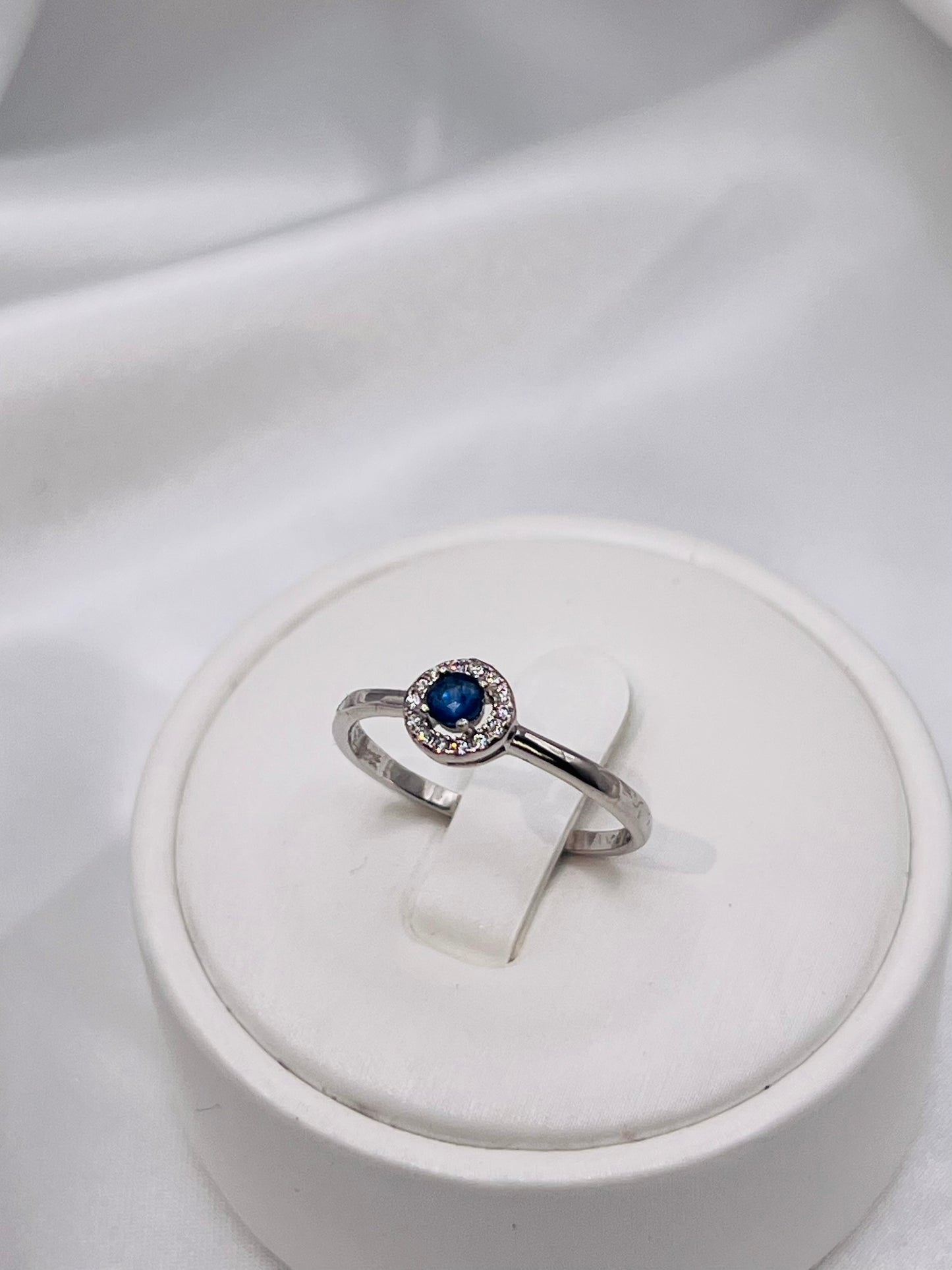 Natural Blue Sapphire Dainty Engagement Ring