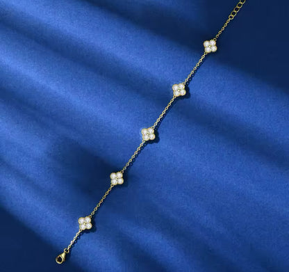 Sterling Silver / Gold Clover Bracelets