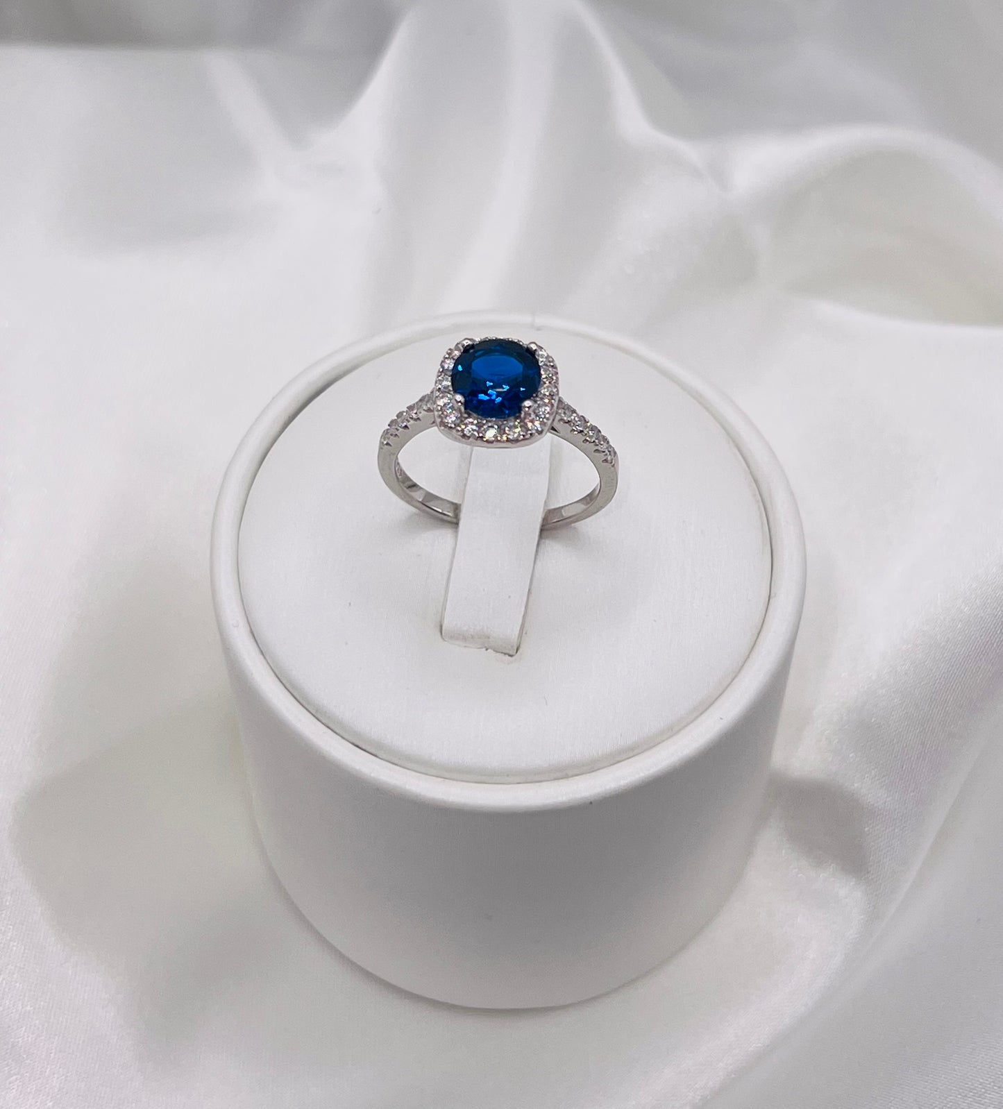 Sterling Silver / Royal Blue Stone Engagement Ring