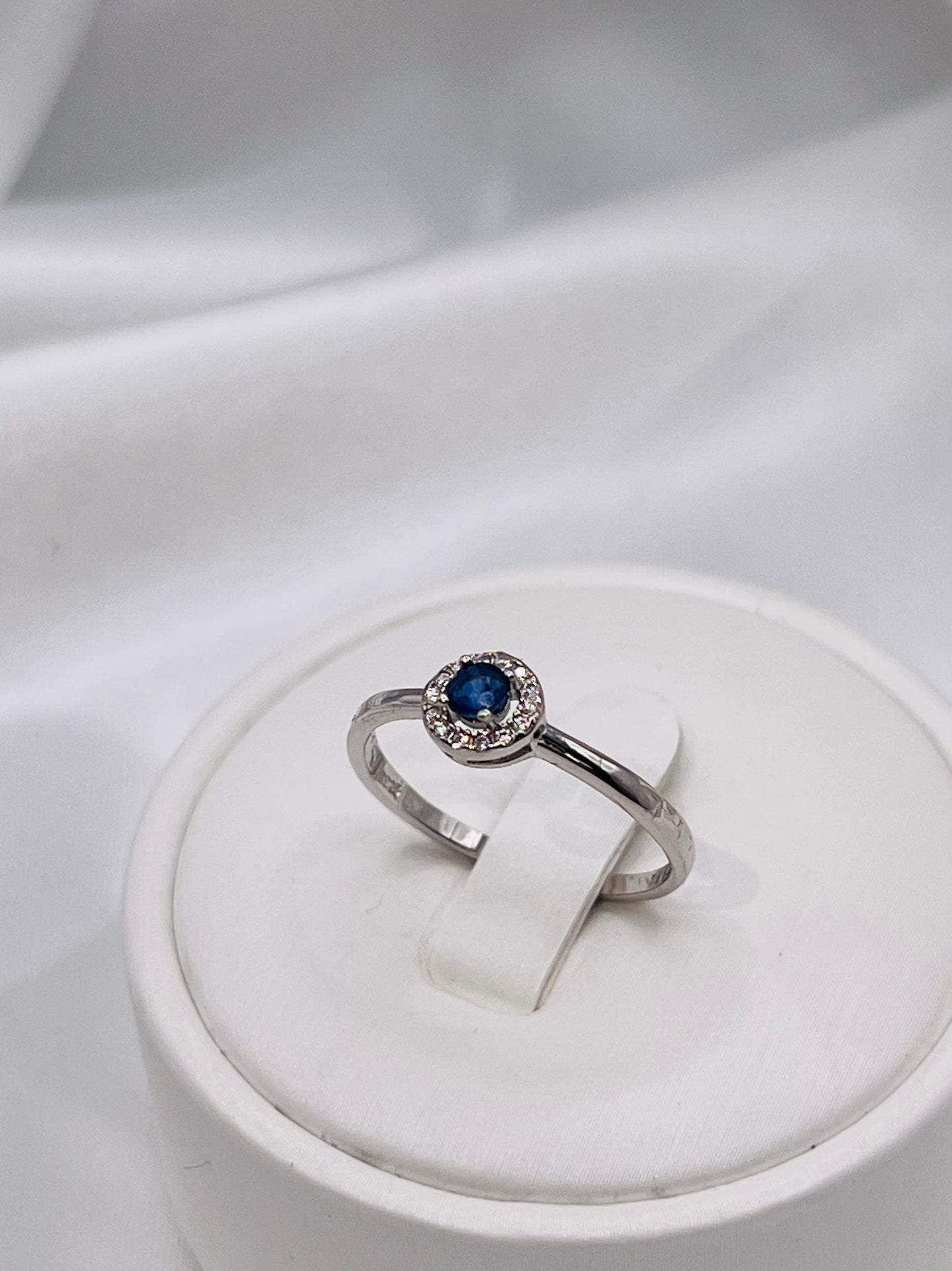 Natural Blue Sapphire Dainty Engagement Ring