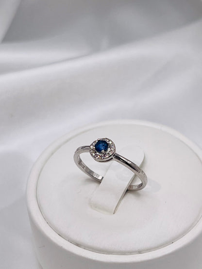 Natural Blue Sapphire Dainty Engagement Ring