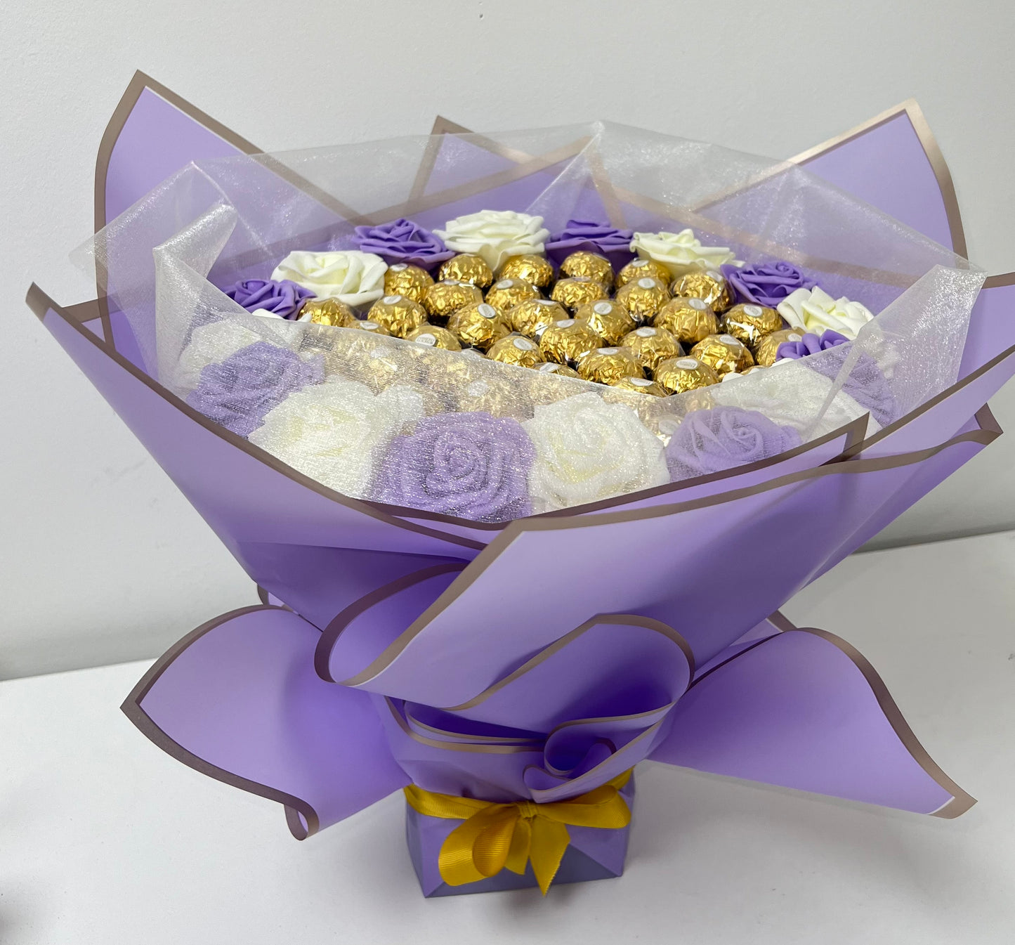 Purple Rose Ferrero Rocher Flower Chocolate Bouquet Gift