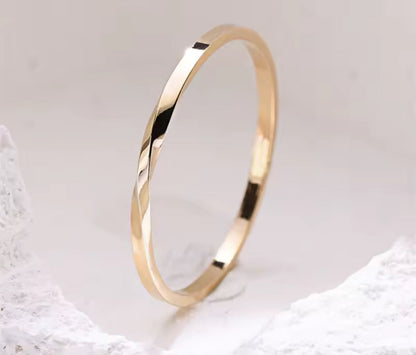 14K Gold Thin Womens Stacking Ring