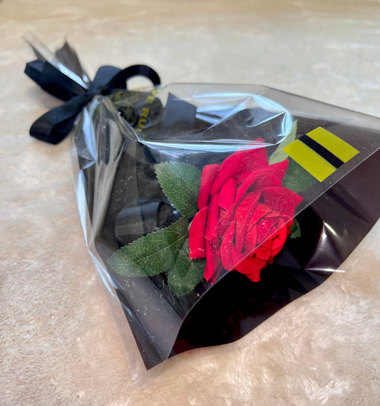 Eternal Single Red Glitter Rose Small Bouquet Valentines