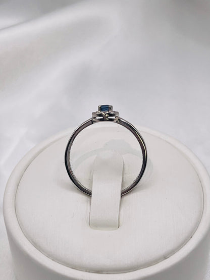 Natural Blue Sapphire Dainty Engagement Ring