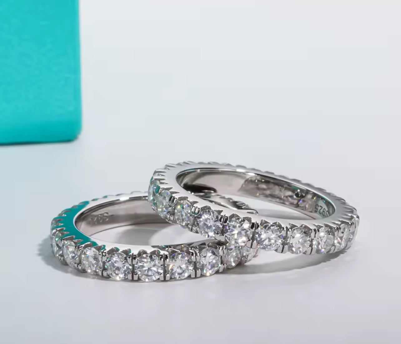 2-3CT Moissanite Womens Eternity Band Ring