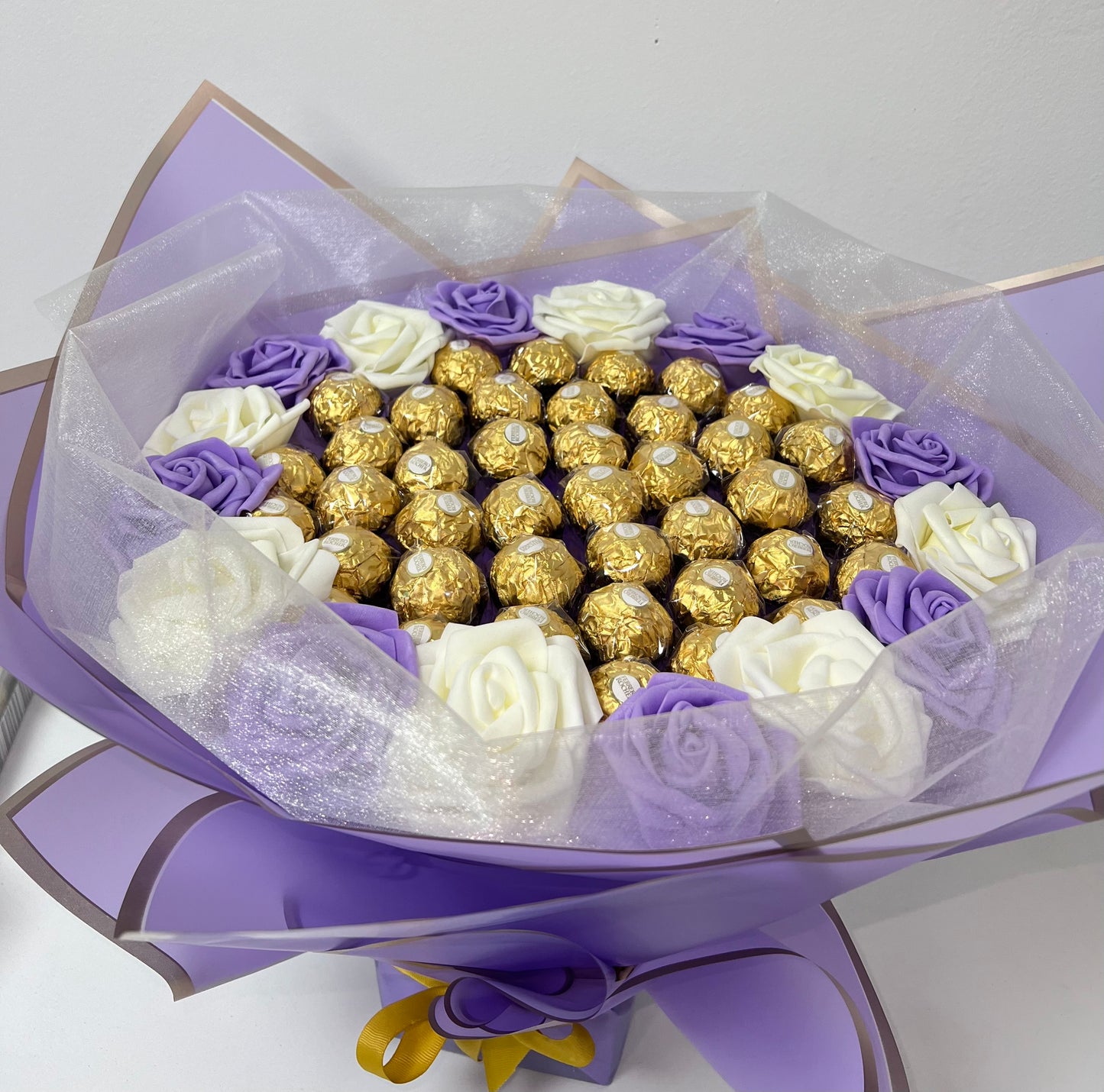 Purple Rose Ferrero Rocher Flower Chocolate Bouquet Gift