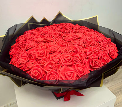 Luxury 100 Red Roses Flower Bouquets Gift