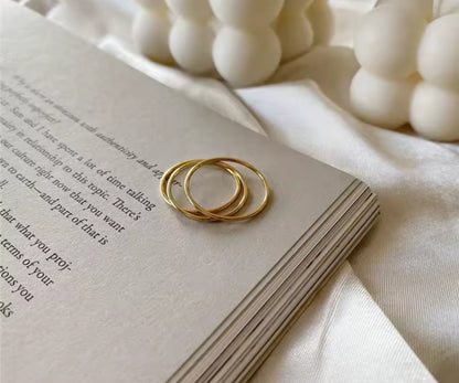 14K Gold Thin Stacking Ring