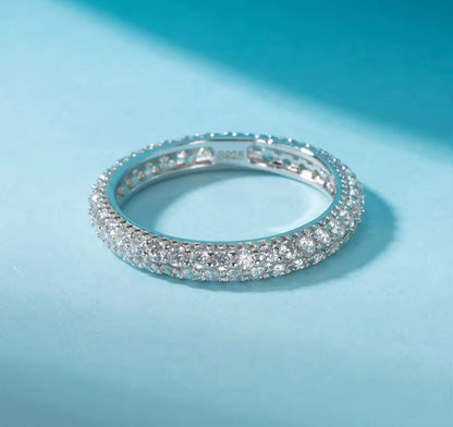 Womens Thick Gold / Silver Eternity Band Ring