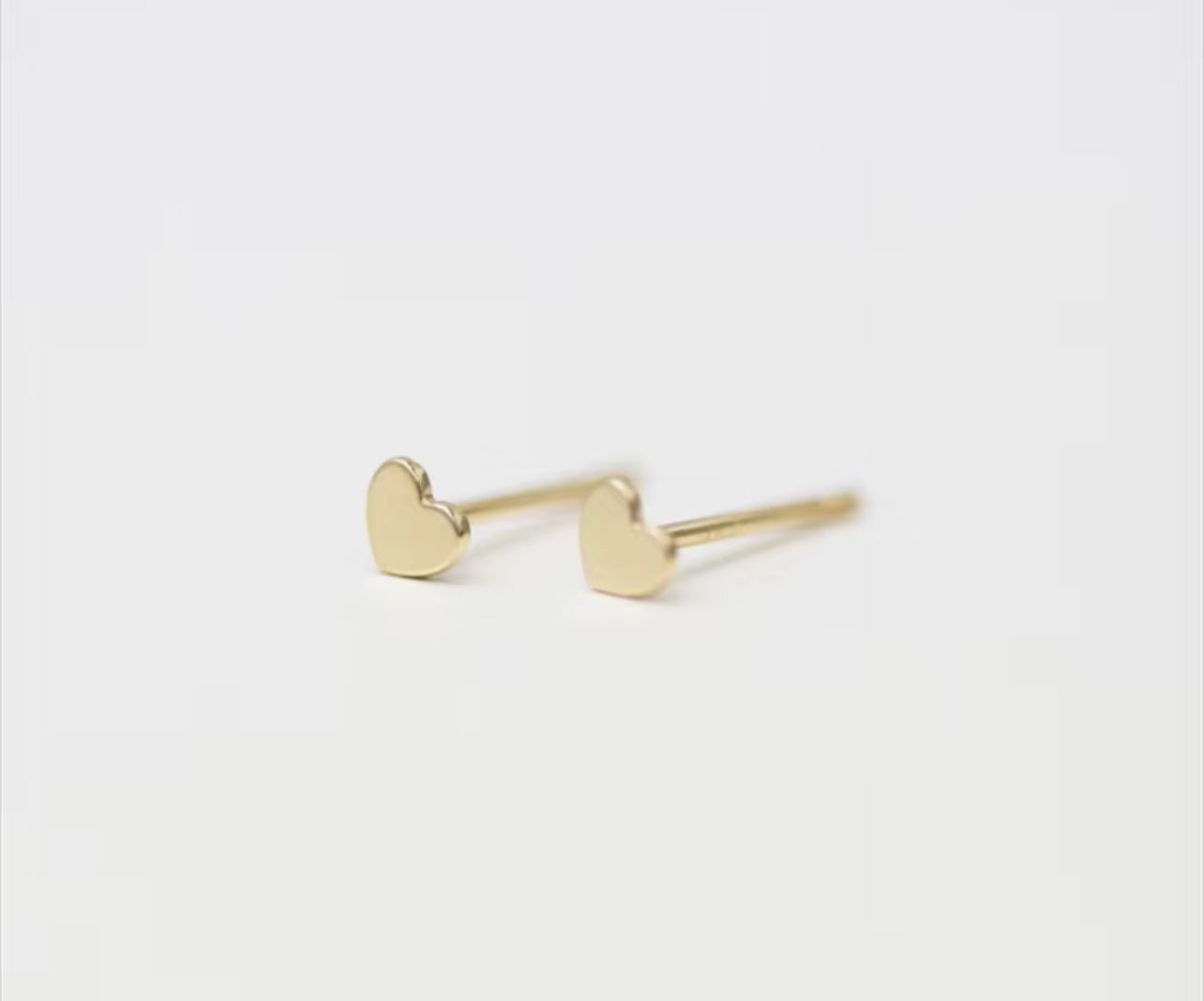 14K Gold Filled Love Heart Dainty Stud Earrings