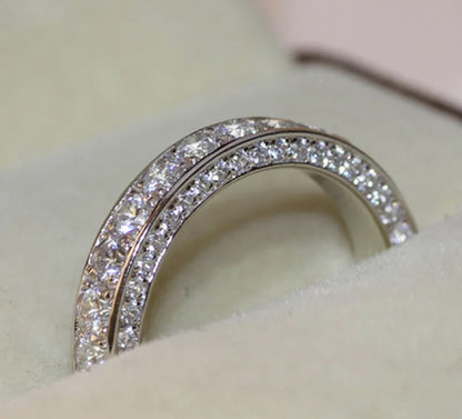 Sterling Silver Thick Sparkly Womens Band Ring
