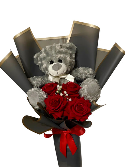 Teddy Bear Bouquet With Red Roses Gift Ideas