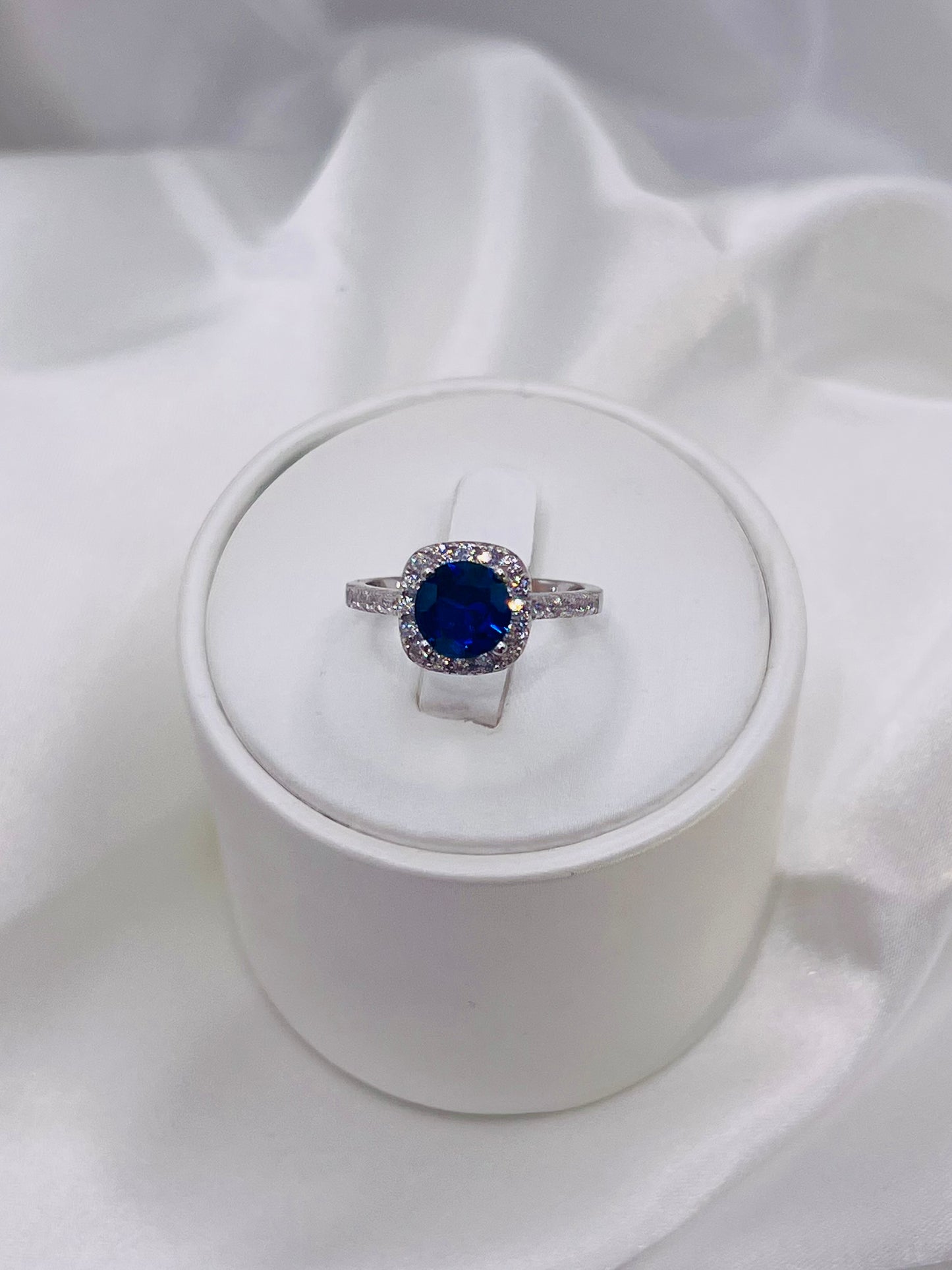 Sterling Silver / Royal Blue Stone Engagement Ring