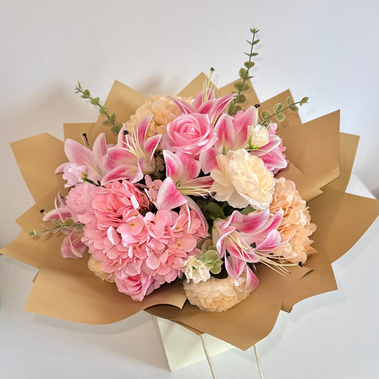 Rose, Lily & Hydrangea Flower Bouquet - Blooming Gifts