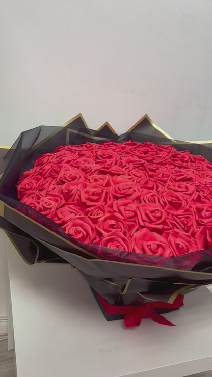 Luxury 100 Red Roses Flower Bouquets Gift