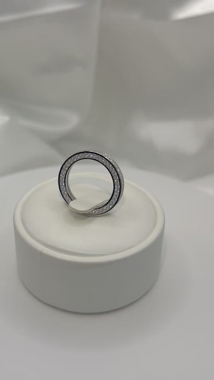 Sterling Silver Thick Sparkly Womens Band Ring