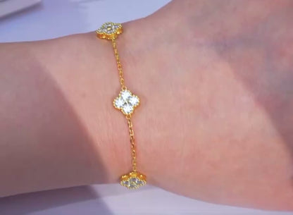 Sterling Silver / Gold Clover Bracelets