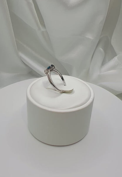 Oval Cut Natural Blue Sapphire Engagement Ring